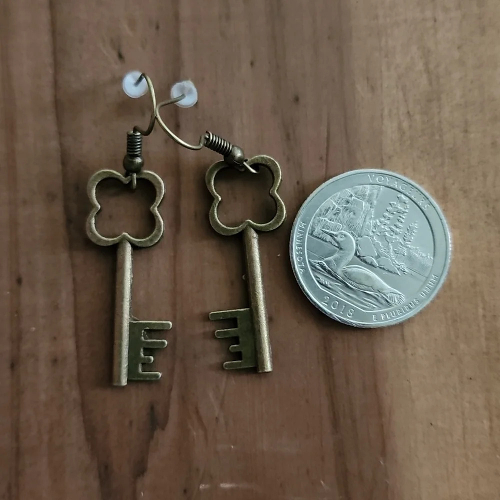Vintage Key Earrings